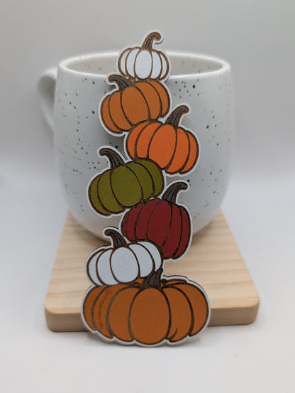 Whimsical Pumpkin Stack Bookmark
