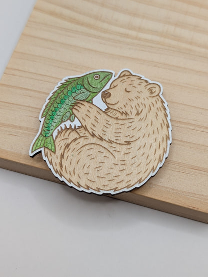 Bear with Fish Magnet