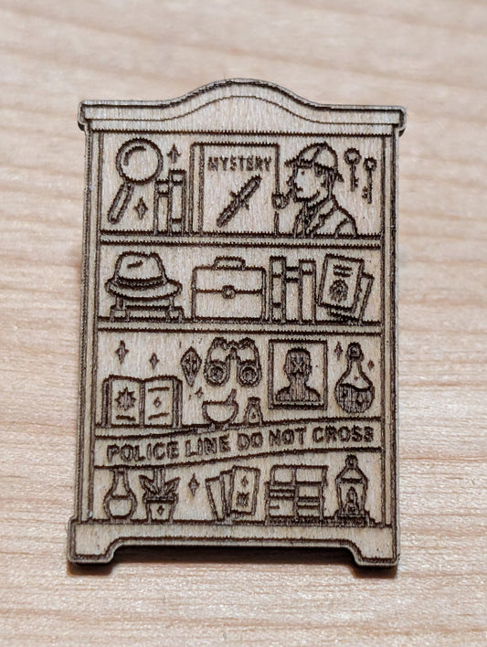 Mystery Bookshelf Pin