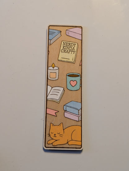 Cat and Books Bookmark