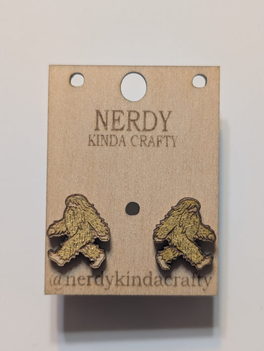 Golden Sasquatch studs