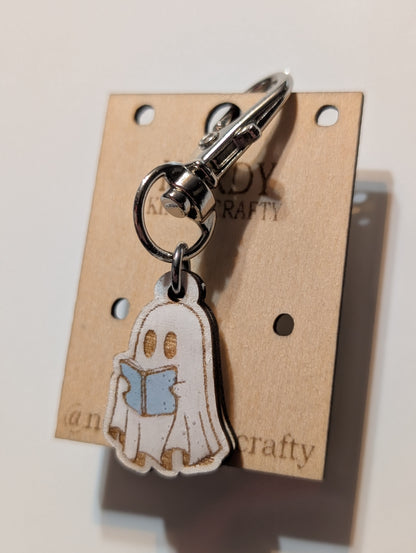 Ghost Reading Zipper Pull