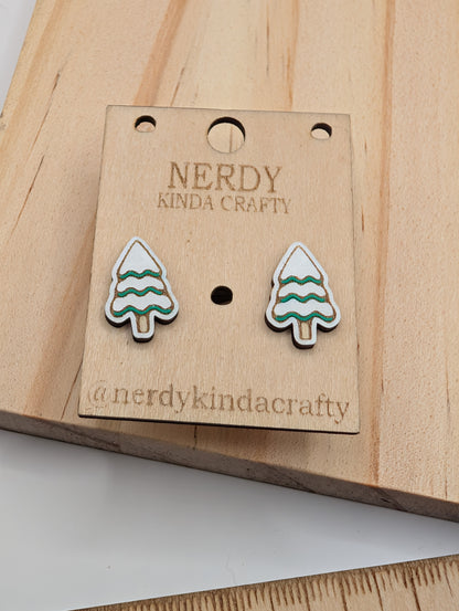 Snow Covered Tree Studs