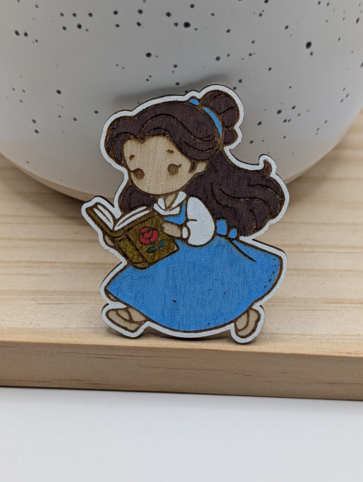 Blue Dress Girl Reading a Book Magnet