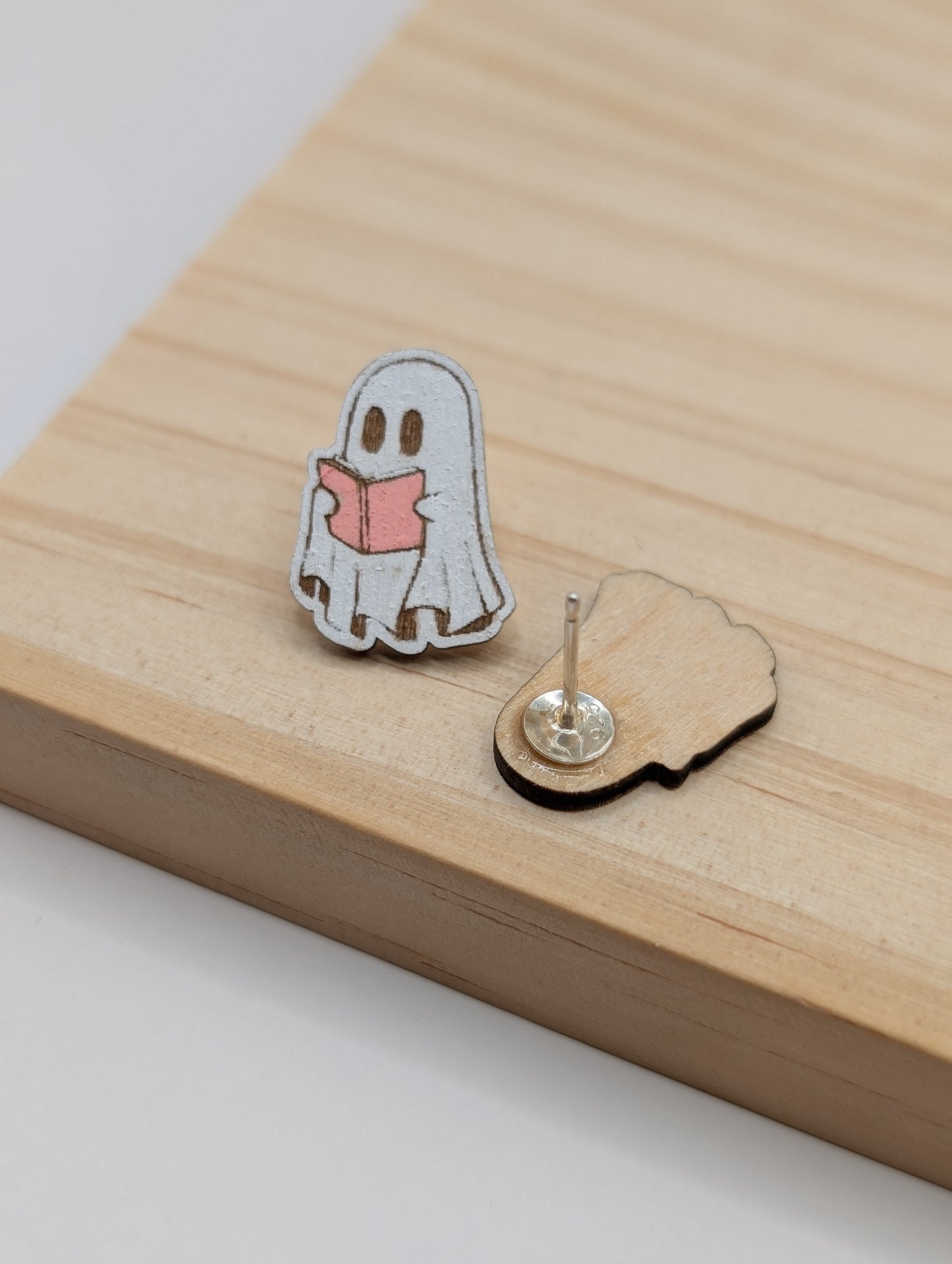 Ghosts Reading (Pink) Studs
