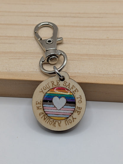 You are safe to be you around me Zipper Pull