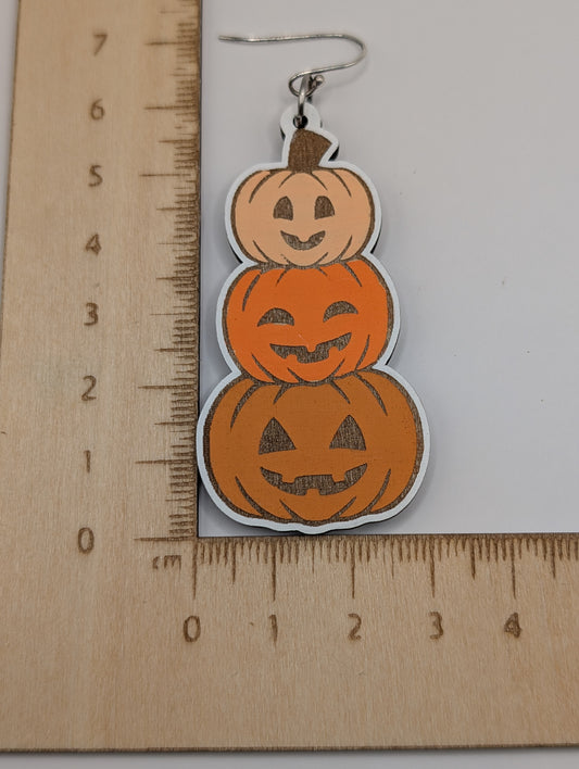 Boucles d'oreilles pendantes citrouille Jack O'Lantern