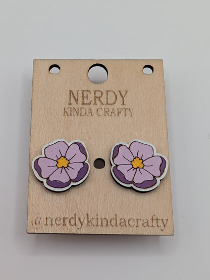 Purple Flower Studs