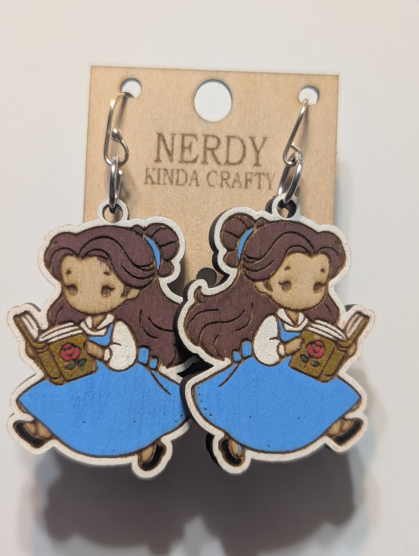 Blue Dress Girl Reading a Book Dangle