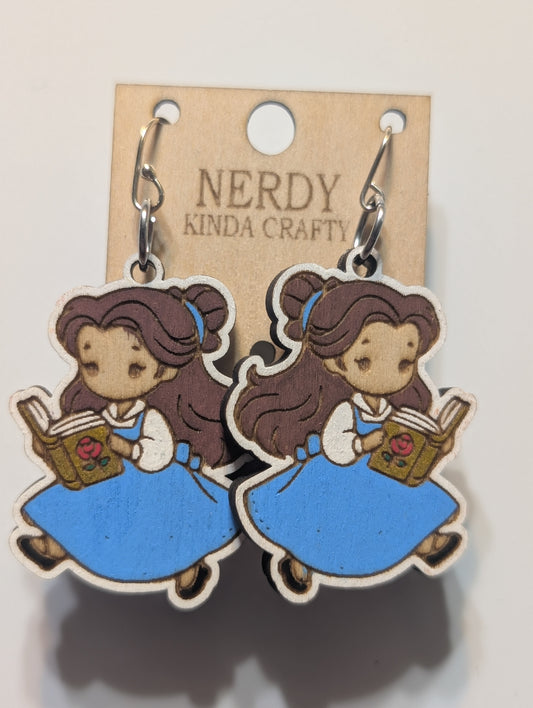 Blue Dress Girl Reading a Book Dangle