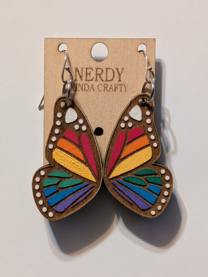 Rainbow Pride Butterfly Dangles