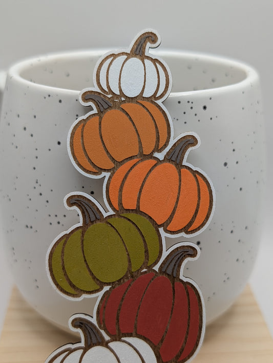 Whimsical Pumpkin Stack Bookmark